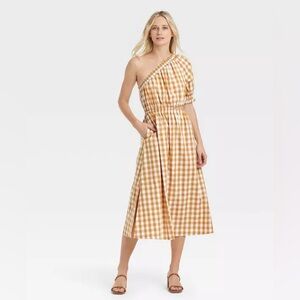 Who What Wear NWT Honey Gingham Cut- Out Dress